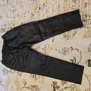 Second Female Black Leather Joggers
